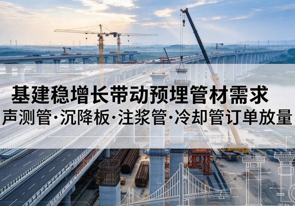 龙州基建稳增长带动预埋监测管材需求，声测管、沉降板、注浆管订单持续放量